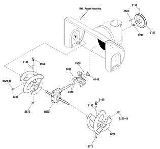 Part Location Diagram of 1740736BOYP Murray Assembly Auger 27 Left Hand